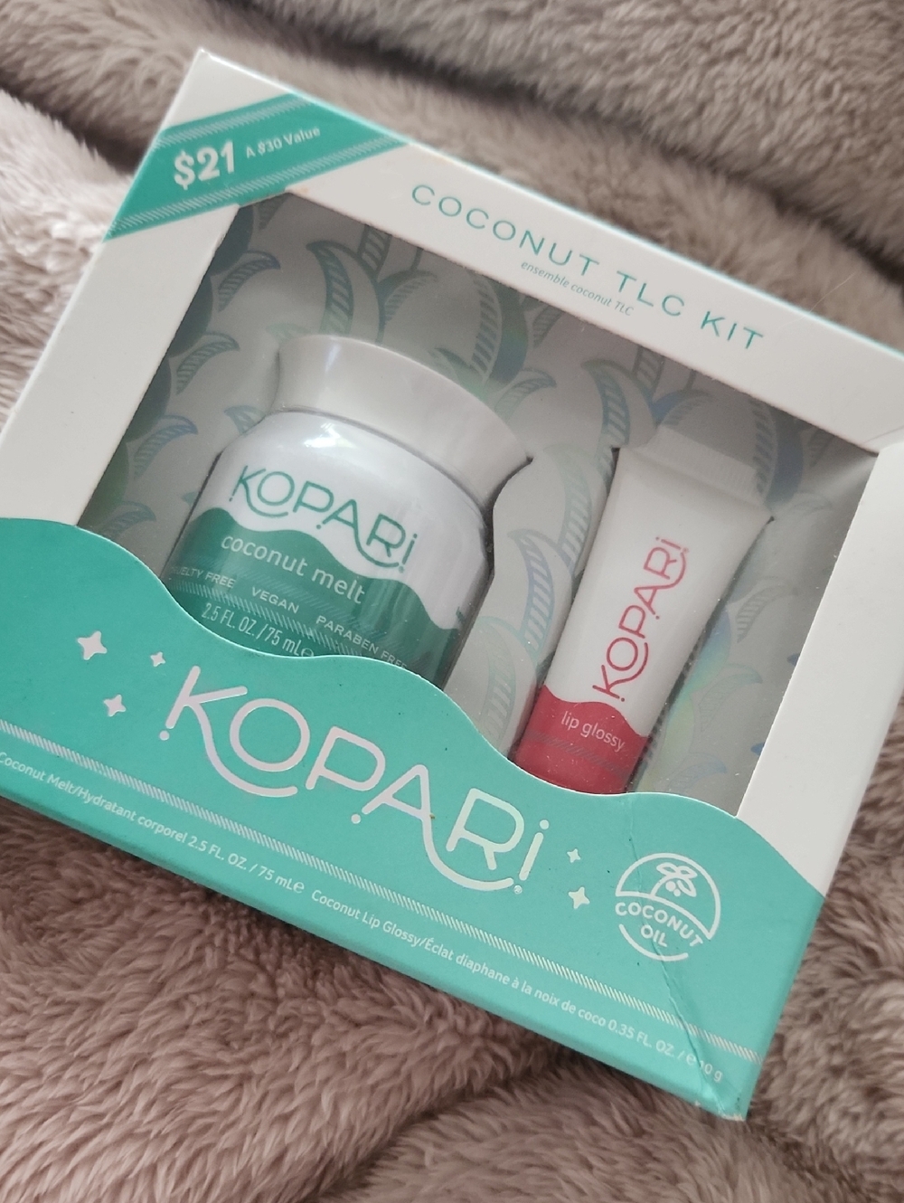 Kopari Coconut TLC Kit - Teal & White with Pink Accent